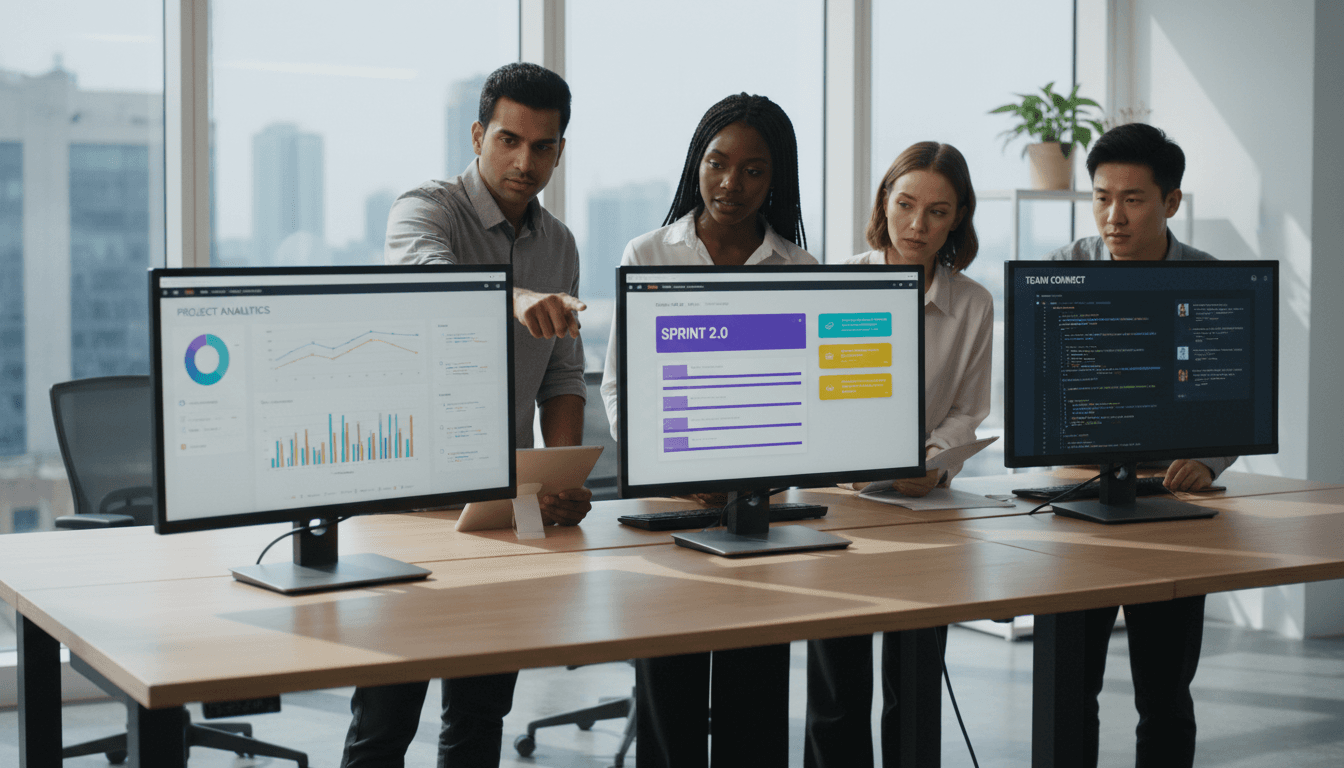 Team collaborating on automation workflow setup
